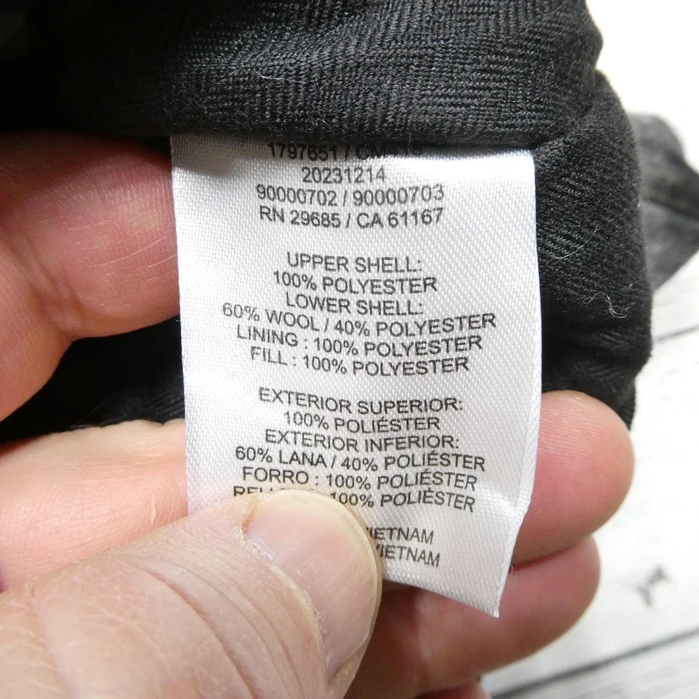 Pendleton Vest Mens Large Black Plaid Wool Quilted Full Zip Insulated Outdoor